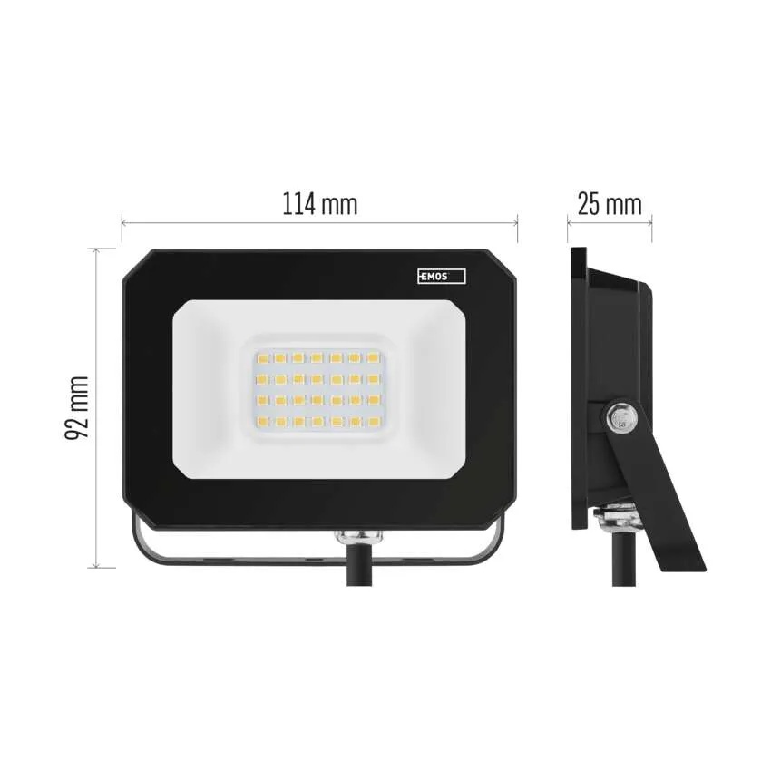 Прожектор LED 20W 4000K 2000lm 120° x 120° 25000h IP65 черен SIMPO EMOS /до изчерпване/