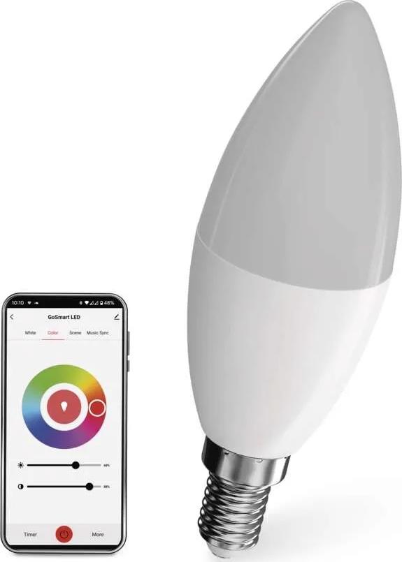 Лампа LED 4.8W RGBW E14 C37 470lm 180° димируема 20000h Wi-Fi GoSmart EMOS