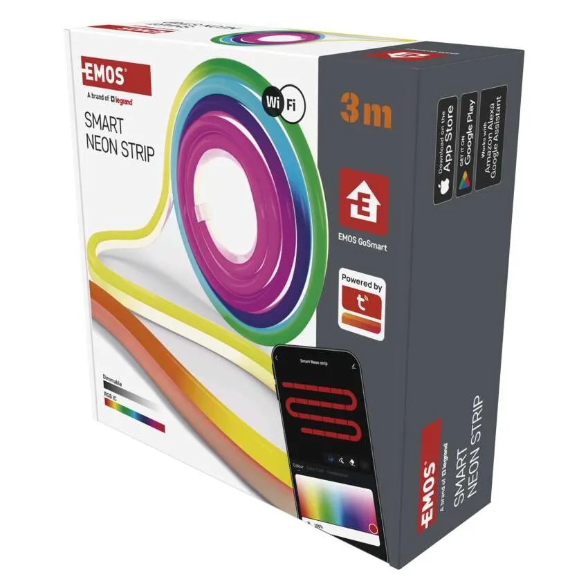 Лента LED 7.7W RGBIC NEON 20000h 3м с контролер Wi-Fi GoSmart EMOS /до изчерпване/