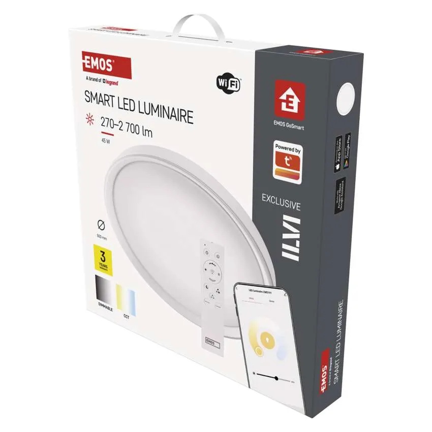 Плафон LED DN500 45W CCT 2700lm 115° димируем 30000h IP20 Wi-Fi GoSmart EMOS /до изчерпване/