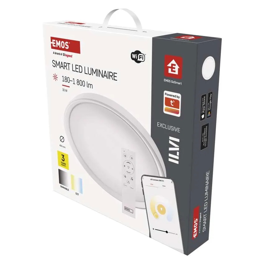 Плафон LED DN400 30W CCT 1800lm 115° димируем 30000h IP20 Wi-Fi GoSmart EMOS /до изчерпване/