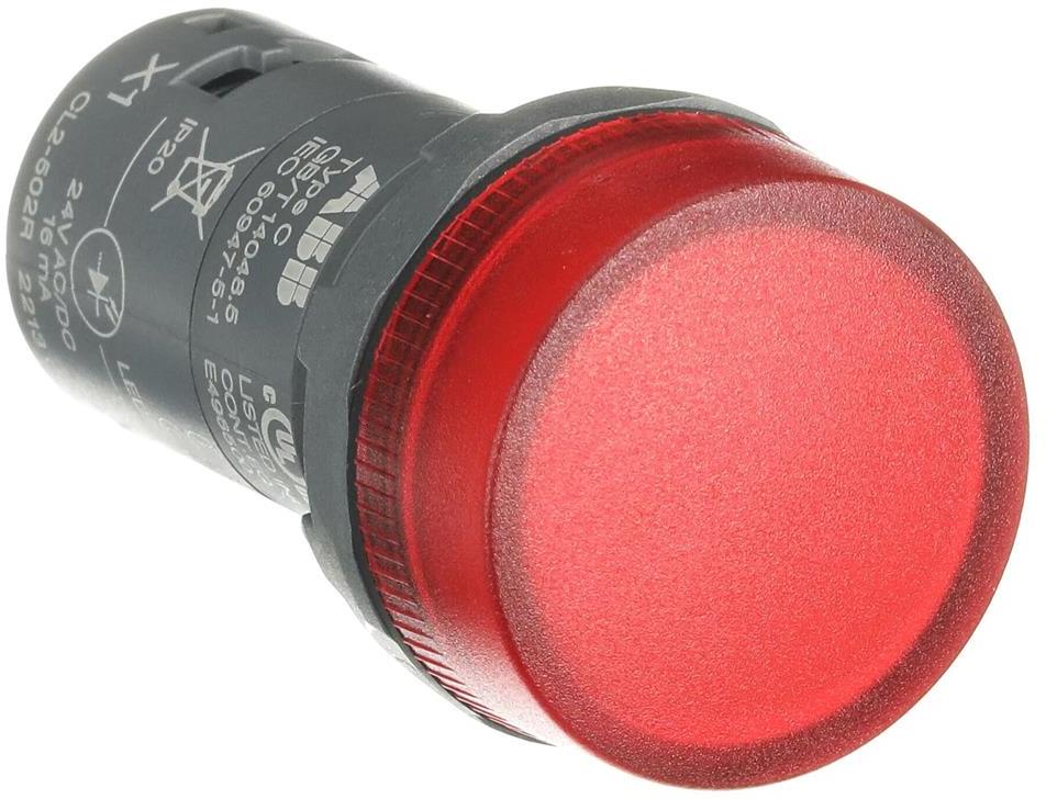 Сигнална лампа LED CL2-502R сглобена червена 24Vac/dc Ø22mm Compact ABB