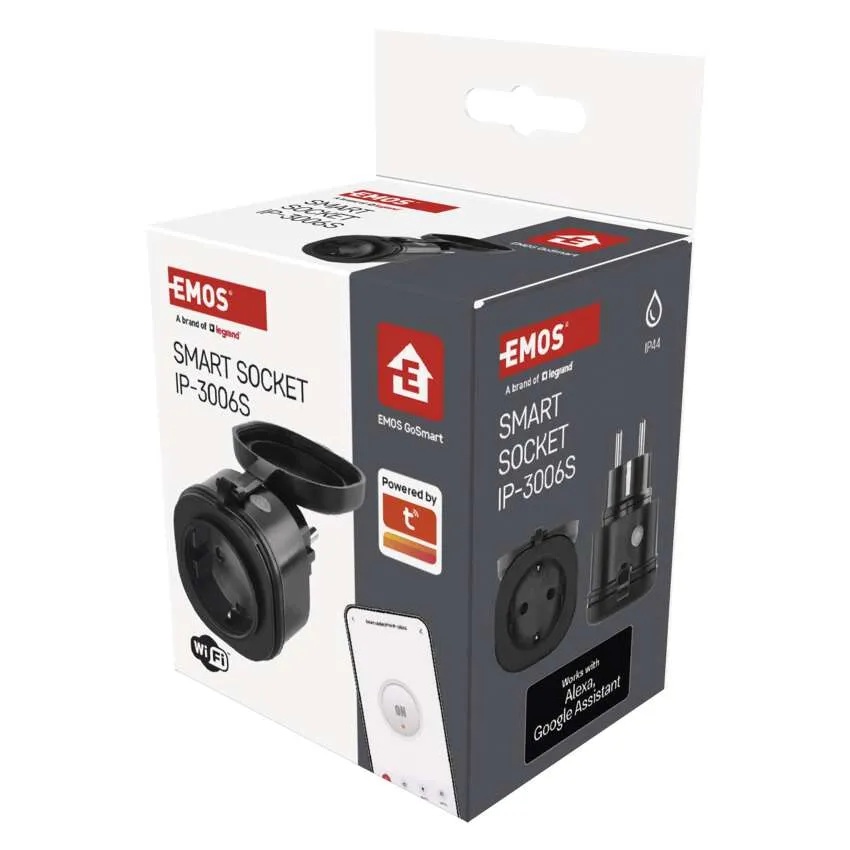 Адаптер Smart за контакт 1х Шуко 16A с мерител IP44 IP-3006S Wi-Fi GoSmart EMOS