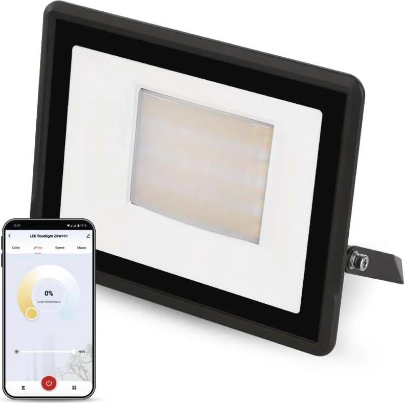 Прожектор LED 50W RGBW 4300lm 25000h IP65 черен Wi-Fi GoSmart EMOS /до изчерпване/