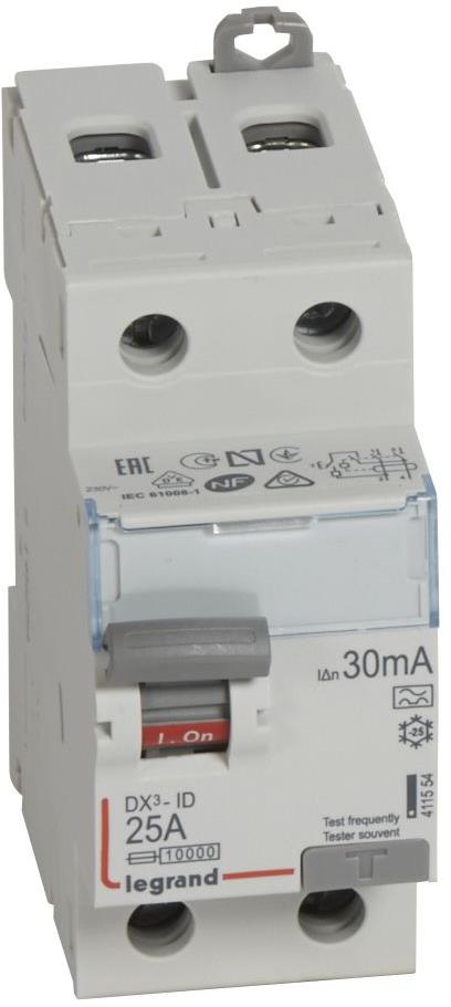 ДТЗ 2P 25A 30mА серия DX3 ID тип A Legrand
