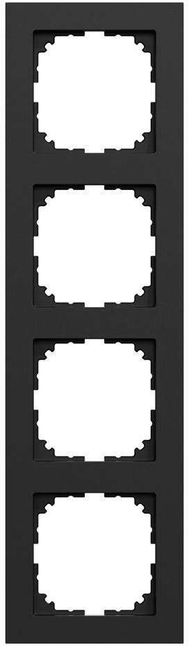 Рамка 4х цвят Черен мат, M-Pure System M Merten SE
