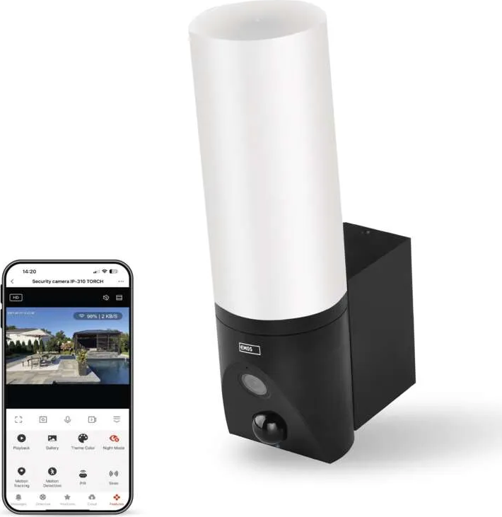 IP Камера 3MP IP65 с лампа IP-310 TORCH черна Wi-Fi GoSmart EMOS /до изчерпване/