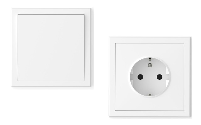 Бели механизми и рамки Adria Commel