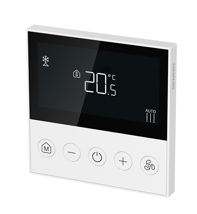 Термостат за отопление и охлаждане 0…50 °C с LCD дисплей, за 2/4-тръбни вентилаторни конвектори, за вграждане BS, Siemens
