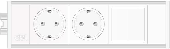 Модул Fusion 3M с 2х Шуко и 1х празен модул, цвят Бял, ABL