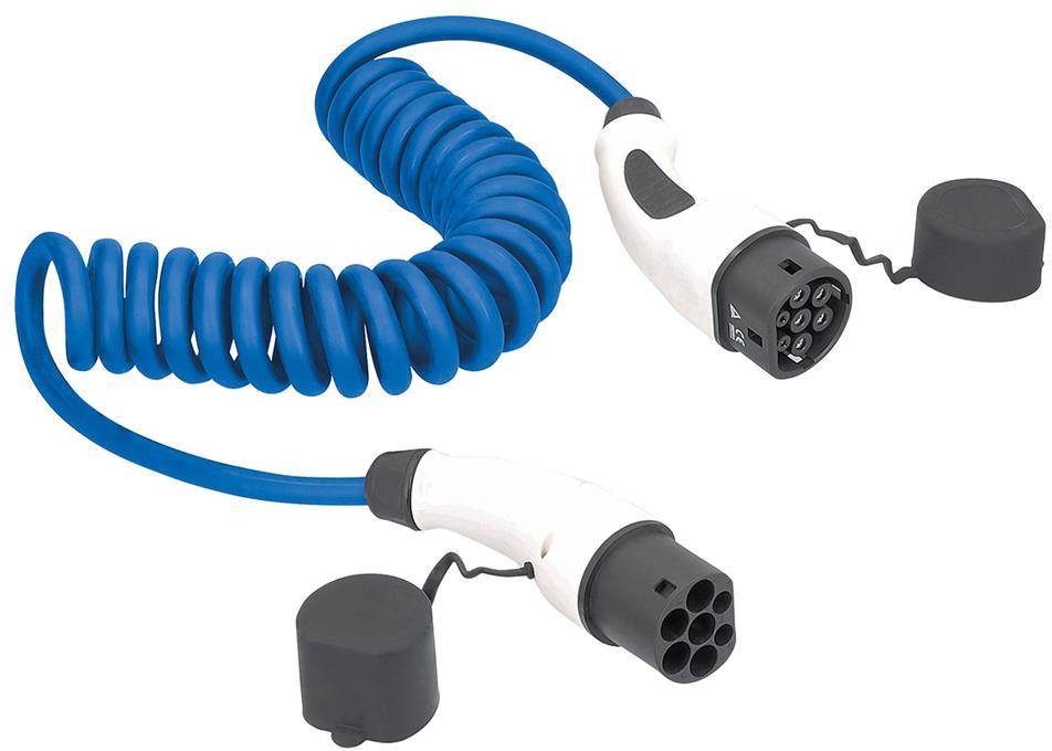 Кабел 5м за зареждане на ЕЛЕКТРОМОБИЛ в Mode3, за станции 3P до 22.1kW, с конектори Type 2 към Type 2, AS Schwabe