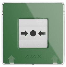 Безжичен ръчен бутон, зелен, ManualCallPoint Ajax