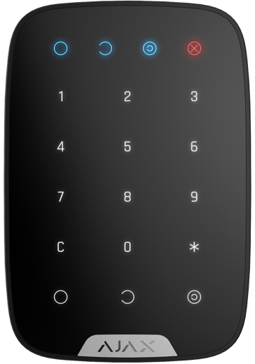 Безжична сензорна клавиатура с LED индикация, черен, KeyPad Ajax