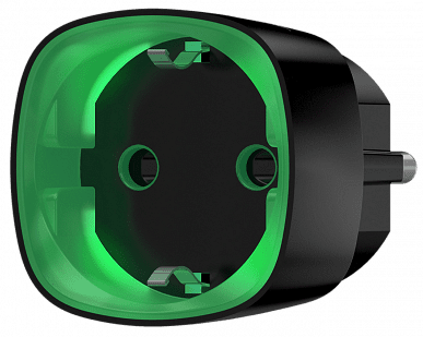 Адаптер Smart за контакт 1х Шуко 10A с мерител, черен, Socket Ajax