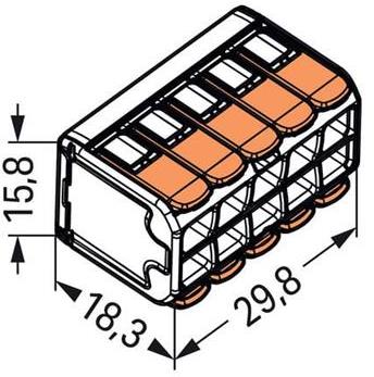 Бърза връзка отваряема 10х0,2-4мм2 (15бр.) за гъвкав/твърд проводник 32A 450V Wago