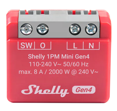 Микромодул Smart реле 1х On/Off 8A с мерител изисква неутрала Shelly 1PM Mini Gen4 - 070809