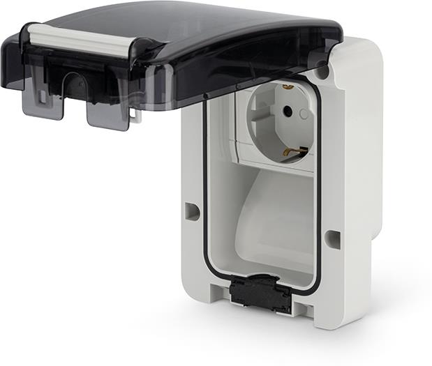 Контакт шуко 16A за скрит монтаж IP66 при включен консуматор серия Protecta, Scame