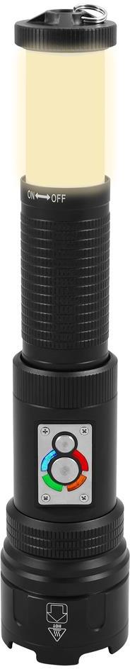 Фенерче LED 10W 6 нива на осветеност 650lm с къмпинг лампа и USB батерия Li-ion 3,7V 2000mAh Commel