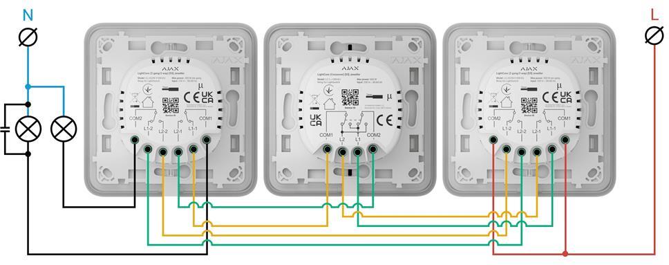 Кръстат Smart ключ механизъм, без неутрала, LightCore Ajax