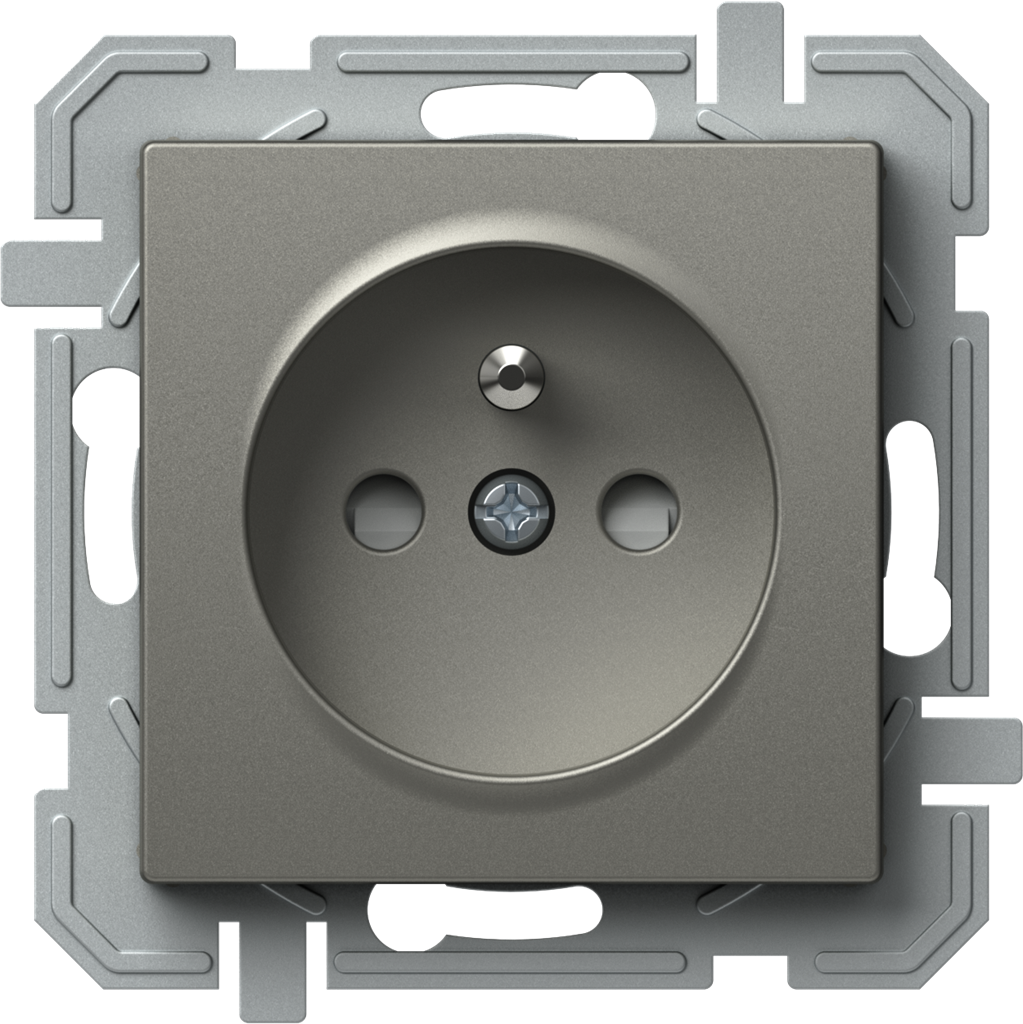 Контакт френски стандарт 16A с детска защита цвят Титан Logiq TEM