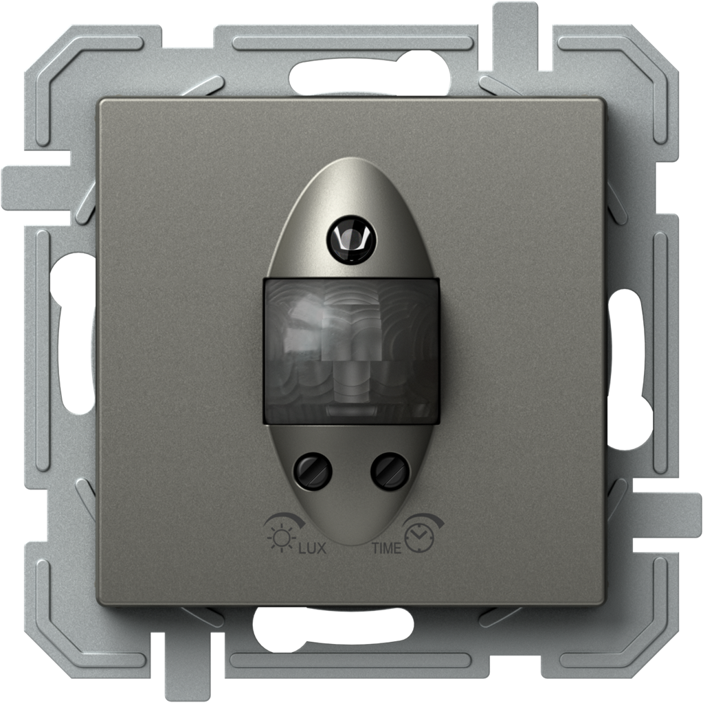 Датчик за движение PIR, 110°, обхват 8m @ h=1.2m, ≤ 80W, изисква неутрала, цвят Титан Logiq TEM