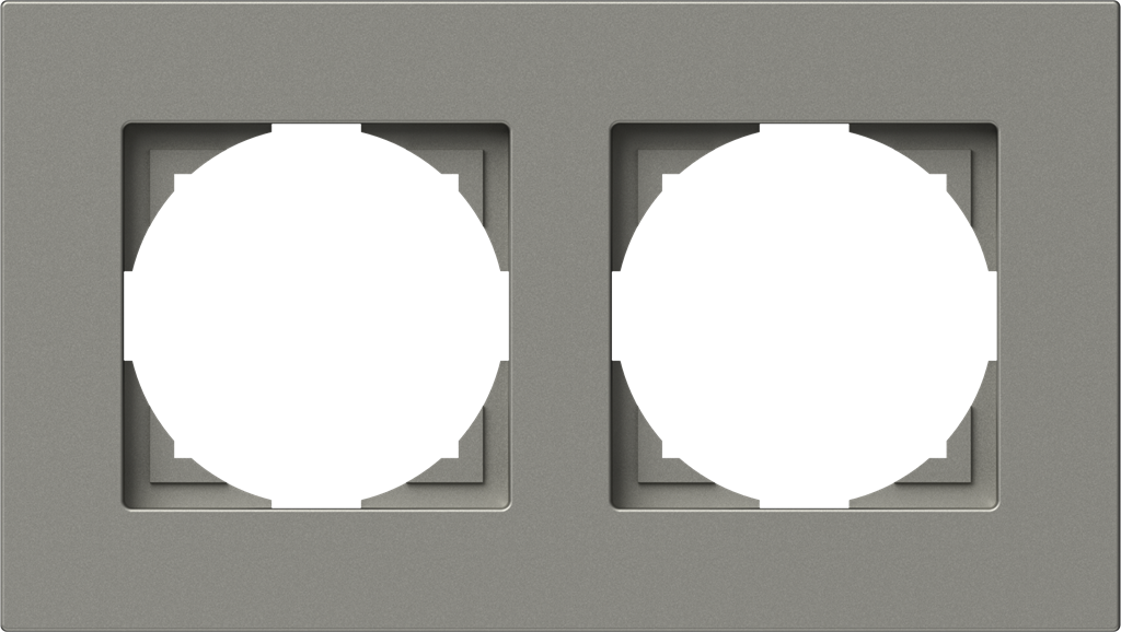 Рамка 2х цвят Титан Flat Logiq TEM