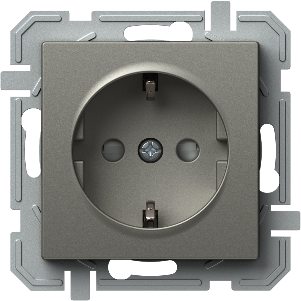 Контакт ШУКО 16A с детска защита цвят Титан Logiq TEM