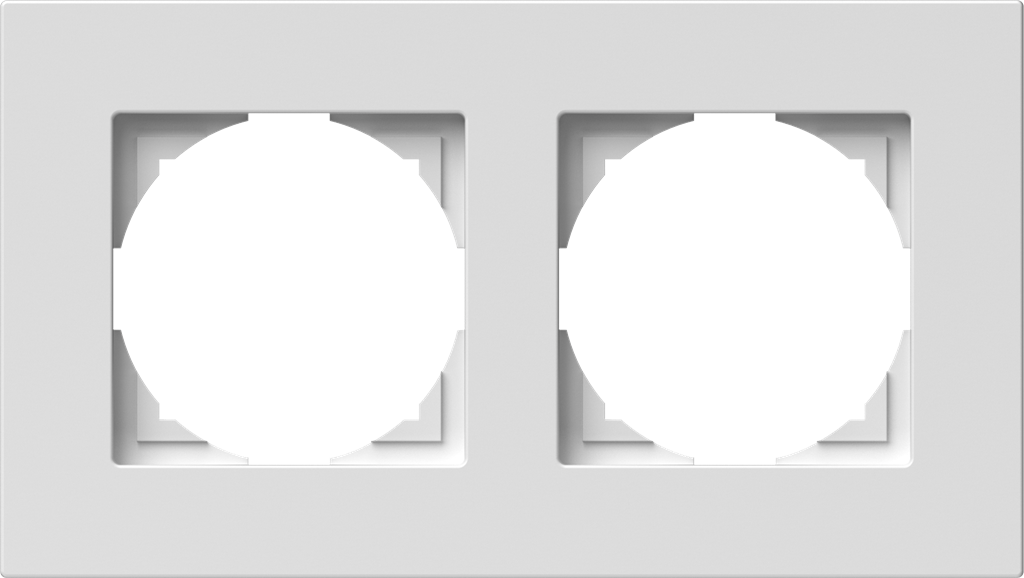 Рамка 2х цвят Бял Flat Logiq TEM