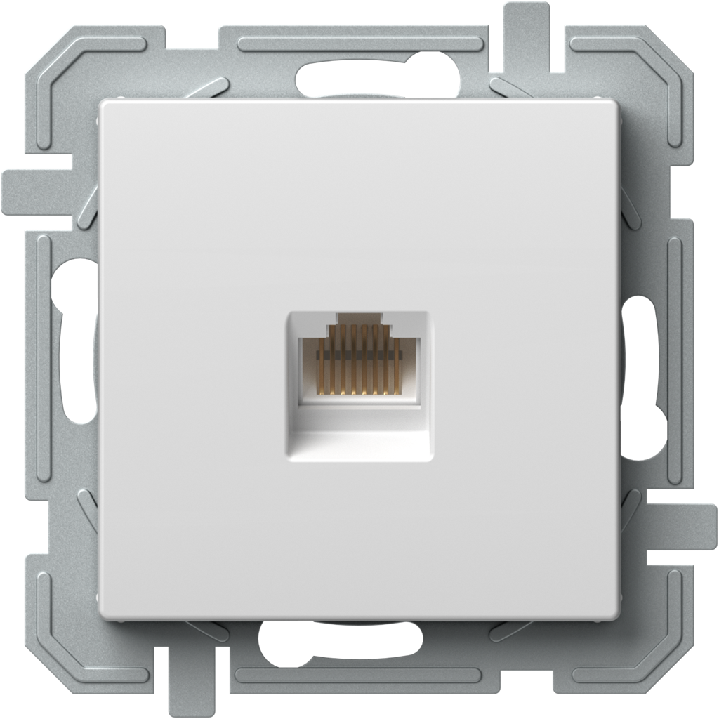 Розетка RJ45 UTP cat.5е цвят Бял Logiq TEM