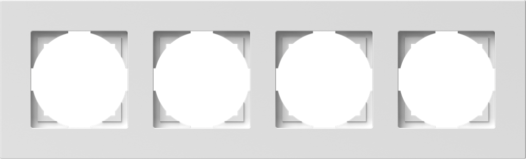 Рамка 4х цвят Бял Flat Logiq TEM