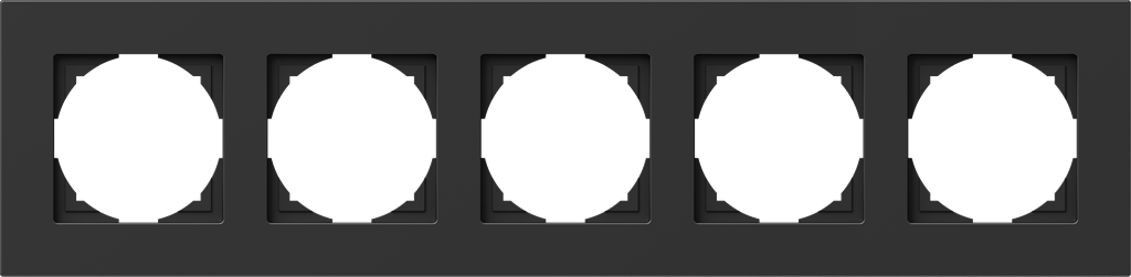 Рамка 5х цвят Черен Flat Logiq TEM