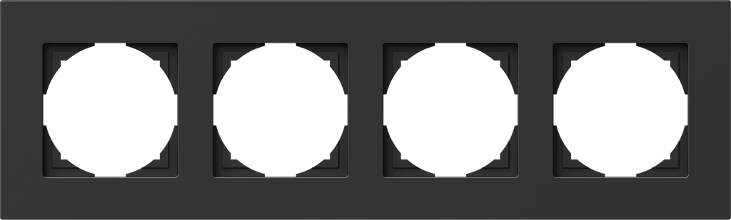Рамка 4х цвят Черен Flat Logiq TEM