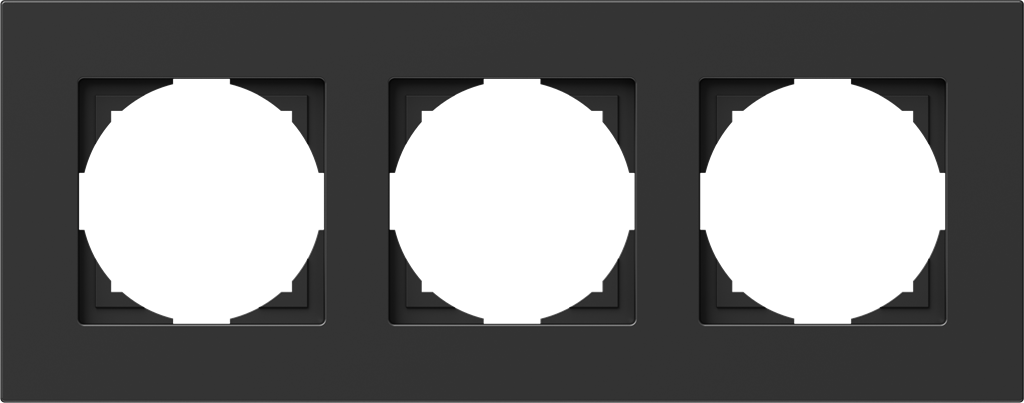 Рамка 3х цвят Черен Flat Logiq TEM