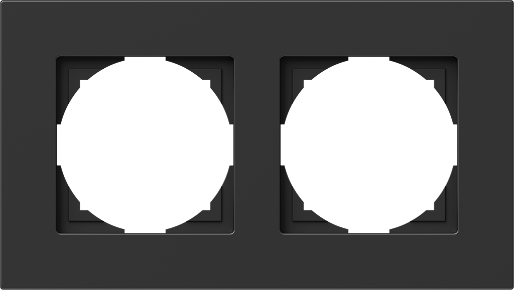 Рамка 2х цвят Черен Flat Logiq TEM