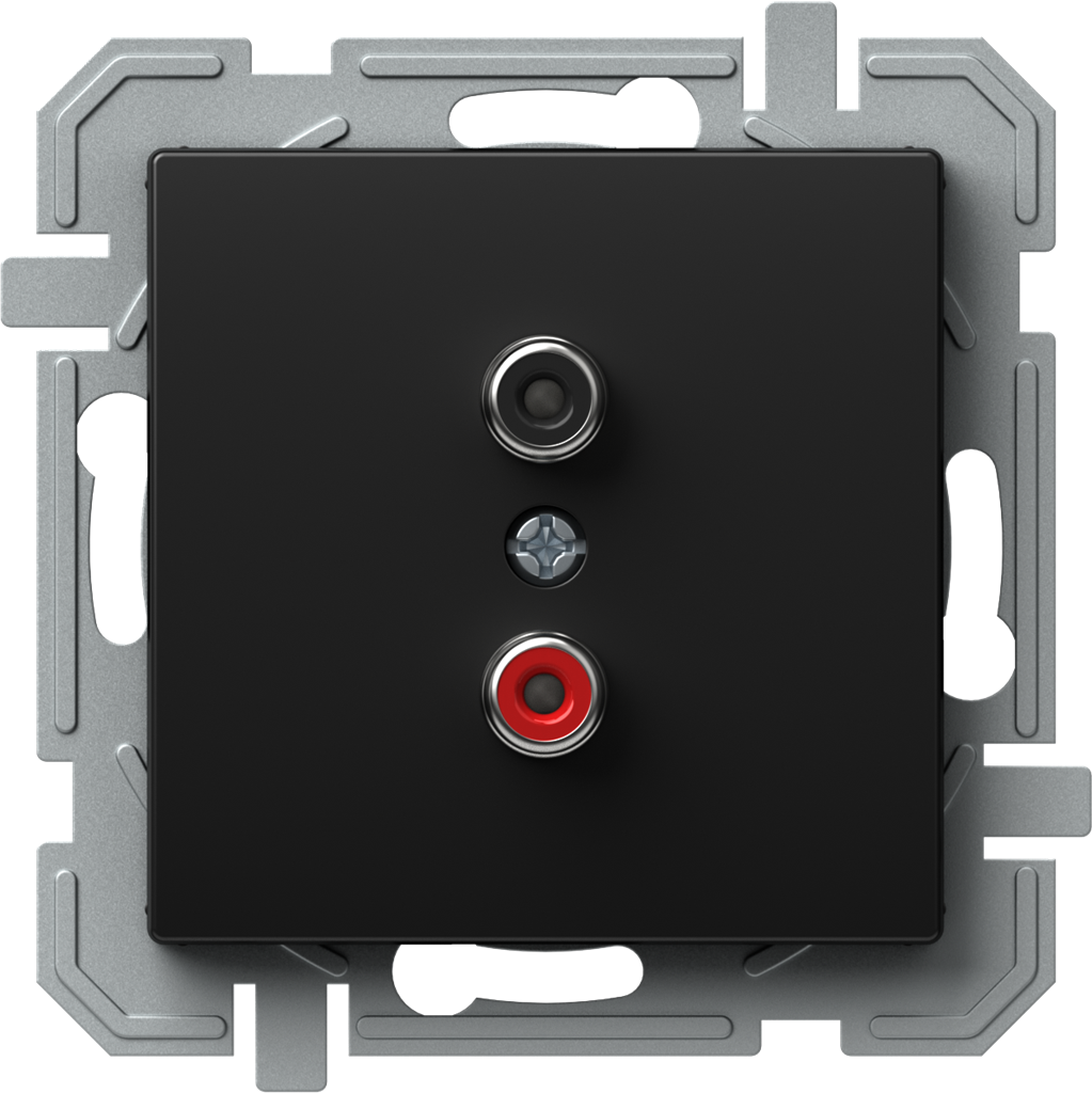 Розетка за тонколони двойна цвят Черен Logiq TEM