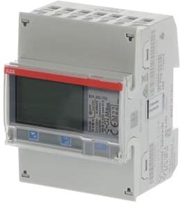 Трифазен електромер за ИНДИРЕКТНО мерене на ел. енергия B24, M-bus, 4 тарифи, тов. график, за DIN монтаж 4 мод, MID ABB