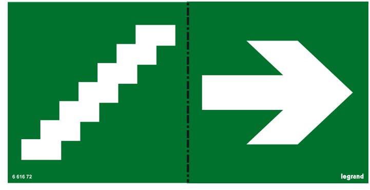 Пиктограми стълби за евакуационен осветител 100х200мм Legrand