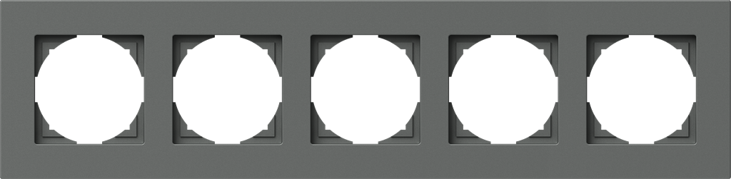 Рамка 5х цвят Антрацит Flat Logiq TEM