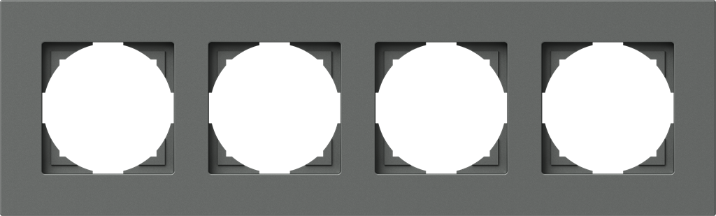 Рамка 4х цвят Антрацит Flat Logiq TEM