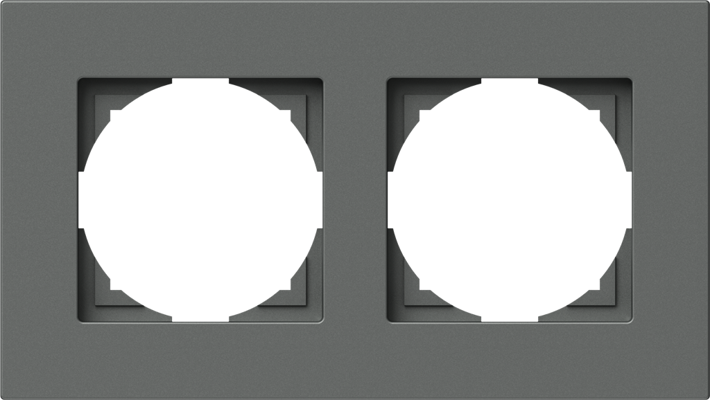 Рамка 2х цвят Антрацит Flat Logiq TEM