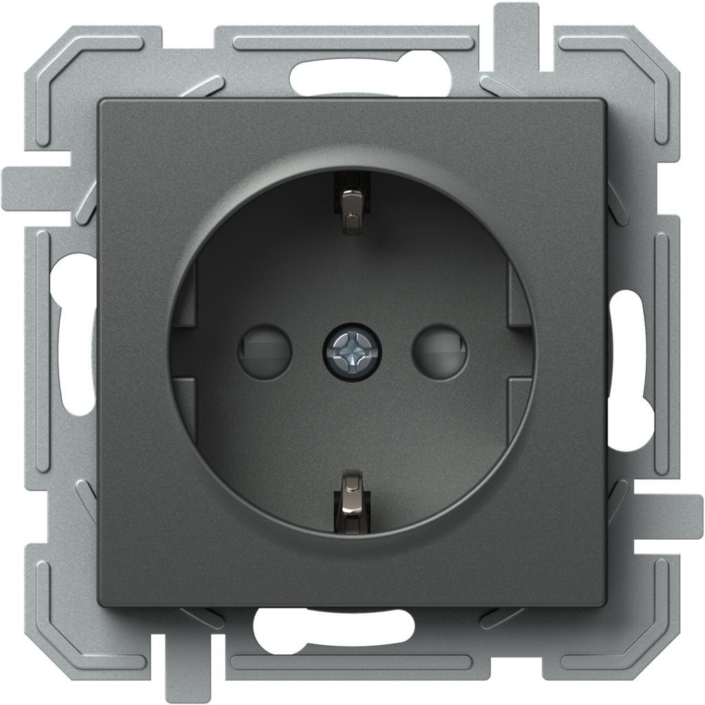 Контакт ШУКО 16A с детска защита цвят Антрацит Logiq TEM