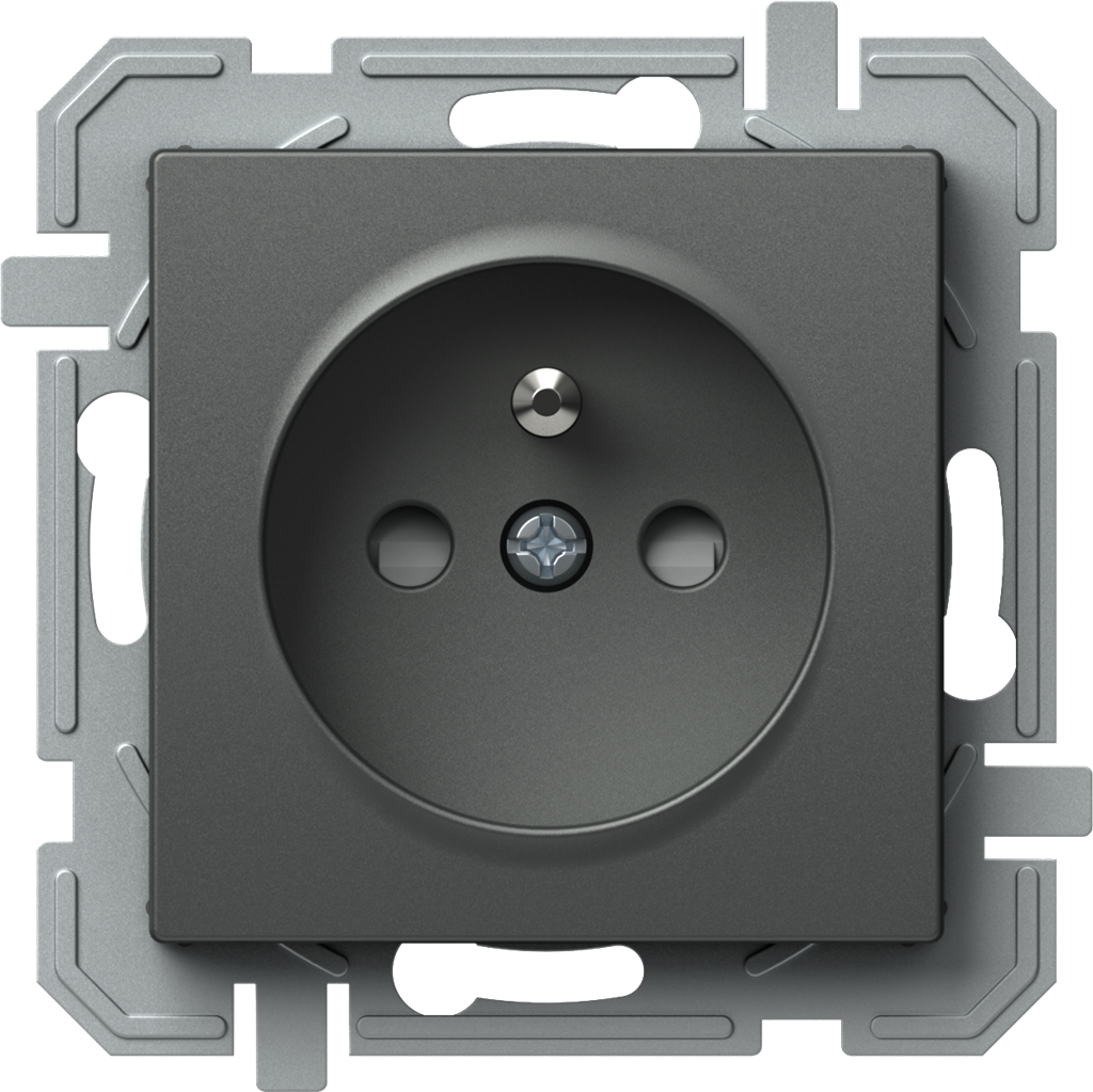 Контакт френски стандарт 16A с детска защита цвят Антрацит Logiq TEM