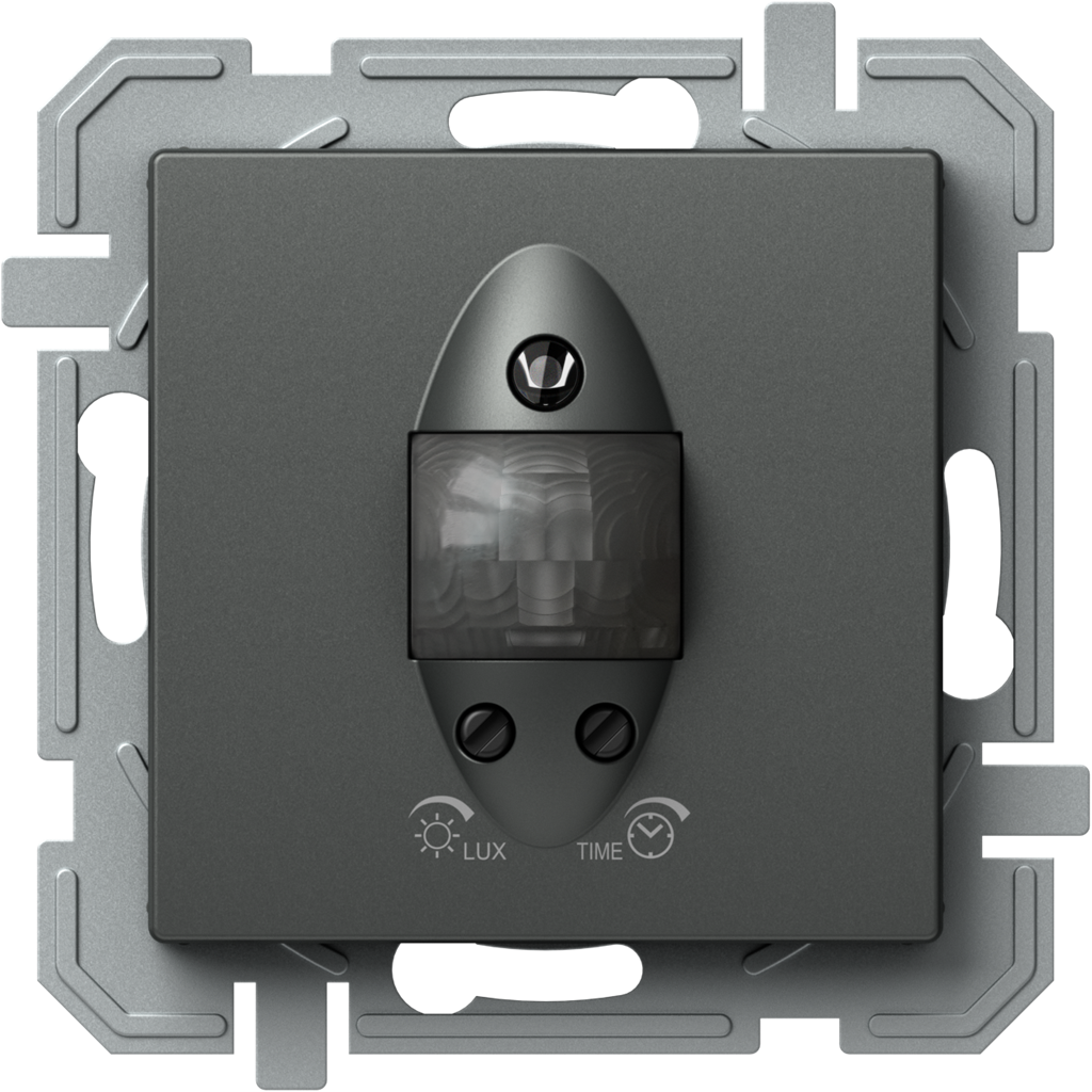 Датчик за движение PIR, 110°, обхват 8m @ h=1.2m, ≤ 80W, изисква неутрала, цвят Антрацит Logiq TEM