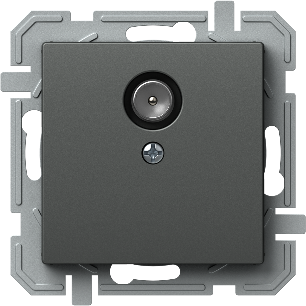 Розетка TV крайна 0dB цвят Антрацит Logiq TEM