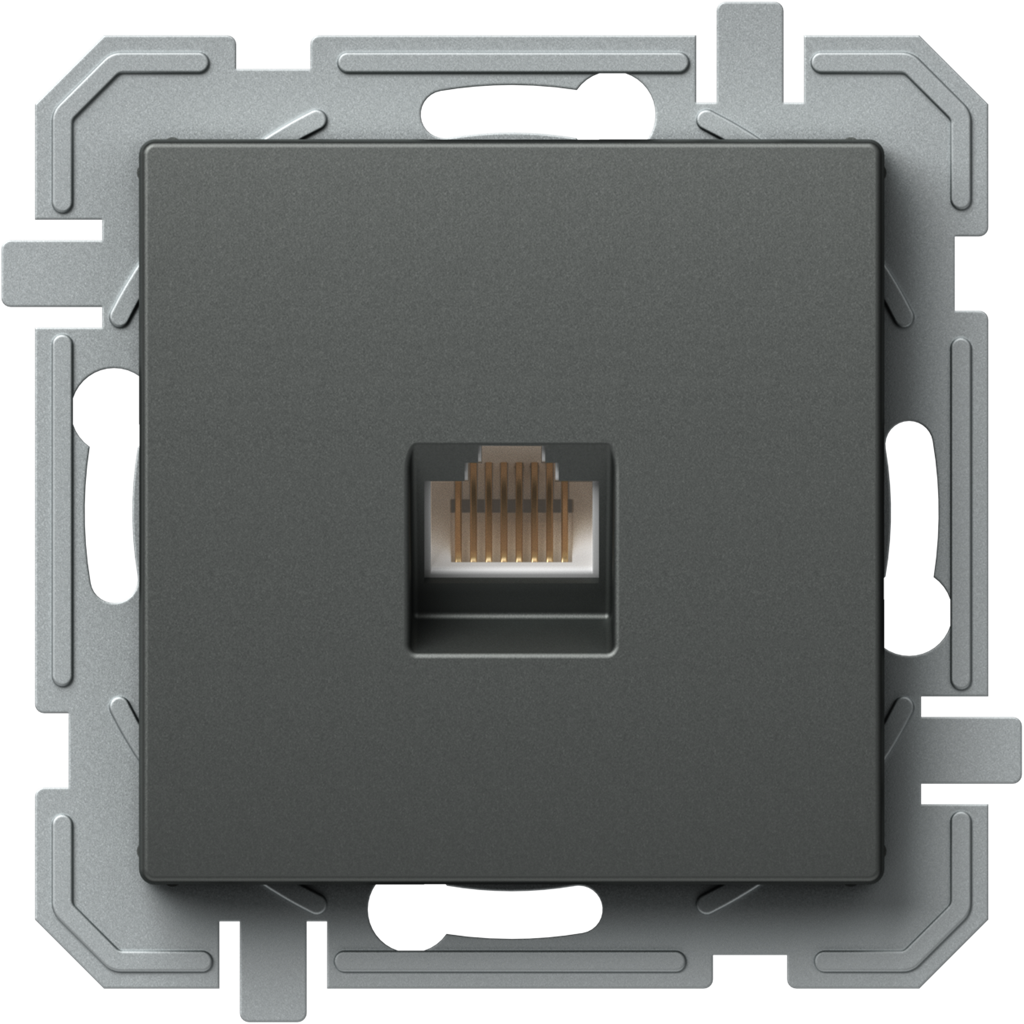 Розетка RJ45 UTP cat.5е цвят Антрацит Logiq TEM