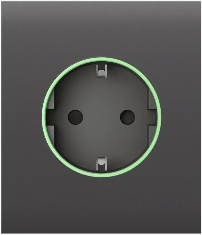 Лицев панел за контакт Smart шуко централен, сив, CenterCover Ajax