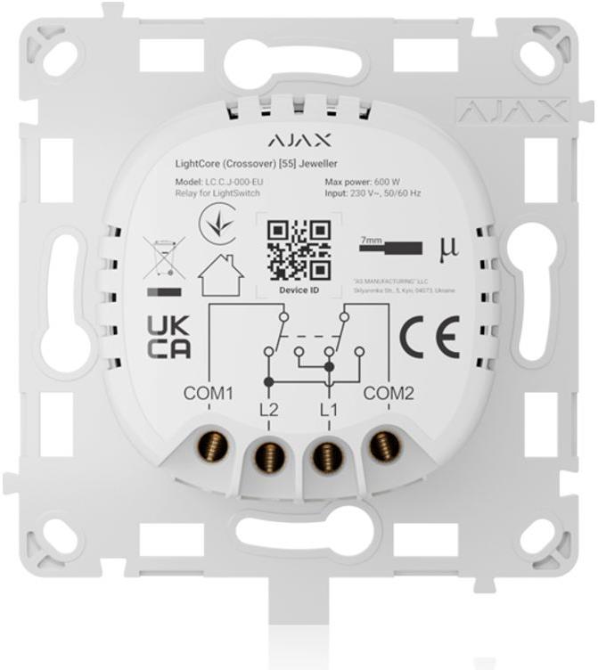 Кръстат Smart ключ механизъм, без неутрала, LightCore Ajax