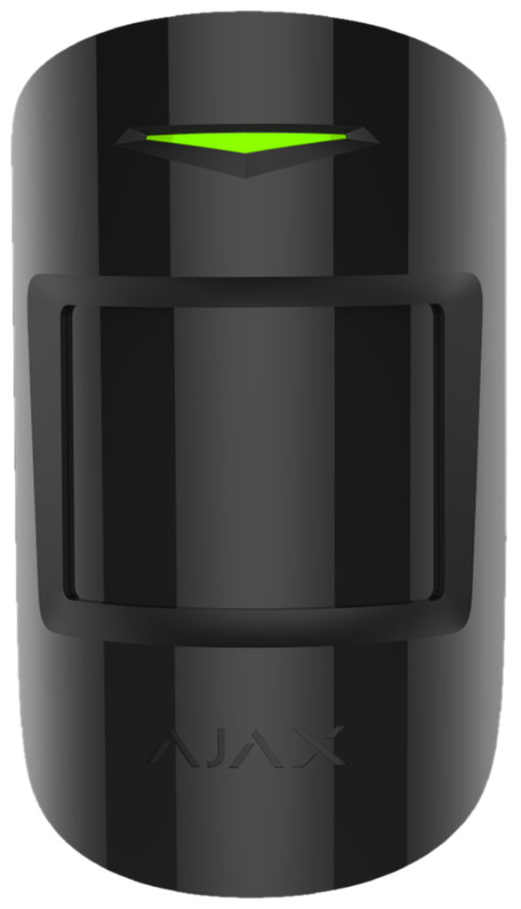 Безжичен датчик за движение PIR+MW, 89°, обхват 12m @ h=2.4m, IP50, черен, MotionProtect Plus Ajax