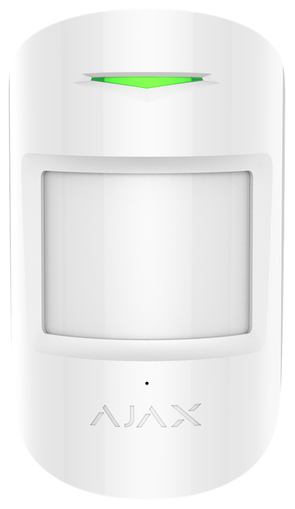 Безжичен датчик за движение PIR+MW, 89°, обхват 12m @ h=2.4m, IP50, бял, MotionProtect Plus Ajax