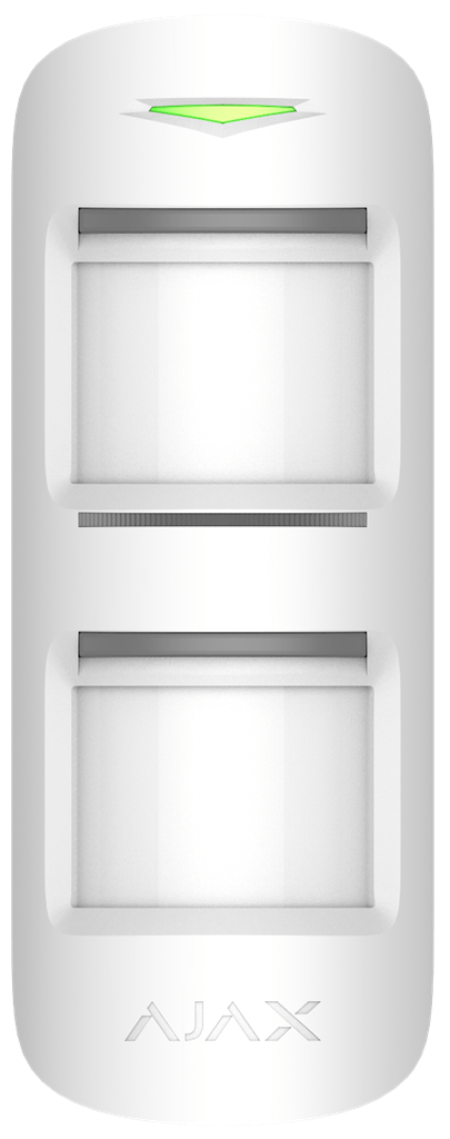 Безжичен датчик за движение PIR, 90°, обхват 15m @ h=1.3m, IP55, бял, MotionProtect Outdoor Ajax